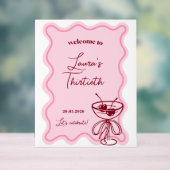 Panneau de bienvenue à la fête d'anniversaire Retr (Neutre)