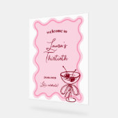 Panneau de bienvenue à la fête d'anniversaire Retr (Angle)