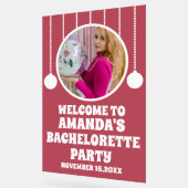 Panneau de bienvenue à une fête de Bachelorette en (Angle)