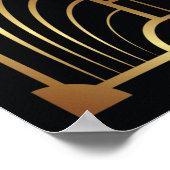 Panneau de bienvenue Art Déco noir et or des année (Coin)