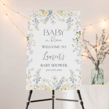 Panneau de bienvenue Baby shower Baby in Bloom Wil