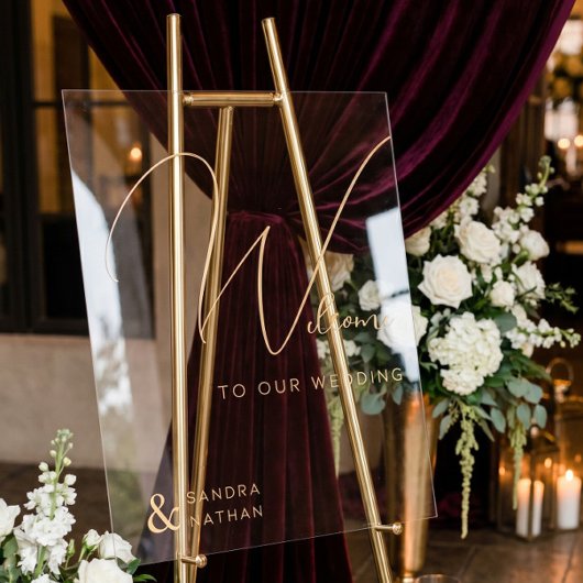 Panneau de bienvenue calligraphique clair pour vot