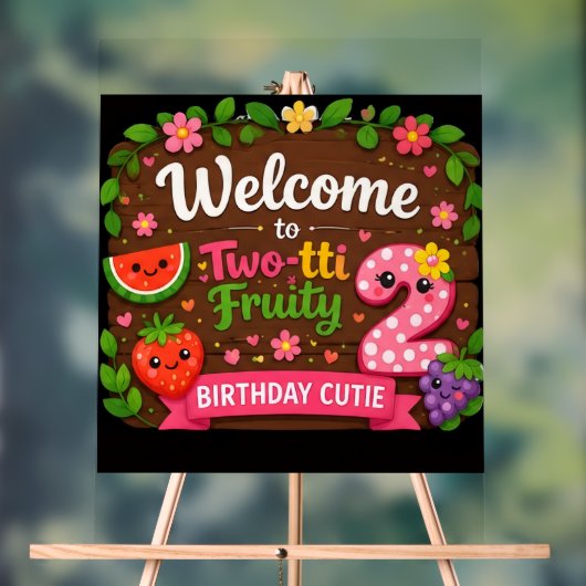 Panneau de bienvenue d'anniversaire fruité Two-tti (Neutre)