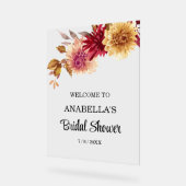 Panneau de bienvenue de la Fête des mariées Floral (Angle)
