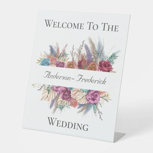 Panneau de bienvenue de mariage à écriture élégant (Recto)