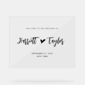 Panneau de bienvenue de mariage à l'écriture de cœ (Recto)