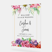 Panneau de Bienvenue de Mariage à l'Écriture Éléga (Angle)