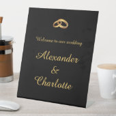 Panneau de bienvenue de mariage à monogramme en or (In SItu)