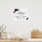 Panneau de bienvenue de mariage affiche florale ma (Cuisine)