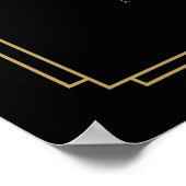 Panneau de bienvenue de mariage Art déco noir et o (Coin)