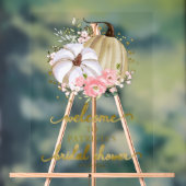 Panneau de bienvenue de mariage automnal avec verd (Neutre)