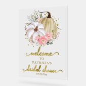 Panneau de bienvenue de mariage automnal avec verd (Angle)