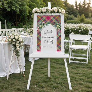 panneau de bienvenue de mariage automnal écossais