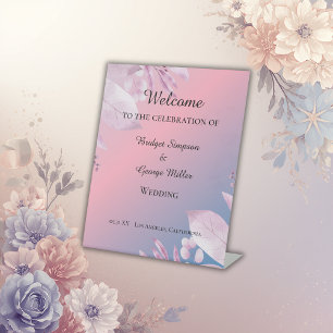 Panneau de bienvenue de mariage aux fleurs de ceri