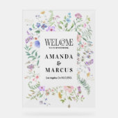 Panneau de bienvenue de mariage avec des fleurs sa (Recto)