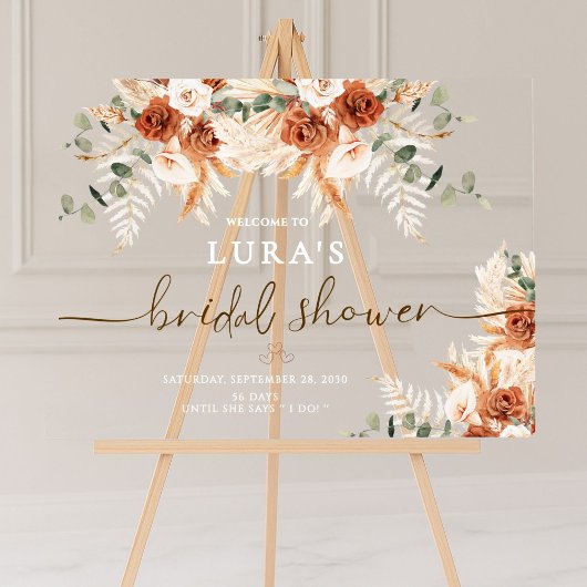 Panneau de bienvenue de mariage bohème floral en a