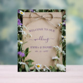 Panneau de bienvenue de mariage botanique de fleur (Neutre)