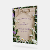 Panneau de bienvenue de mariage botanique de fleur (Angle)