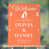 Panneau de bienvenue de mariage corail vibrant (Neutre)