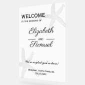 Panneau de bienvenue de mariage côtier en acryliqu (Angle)