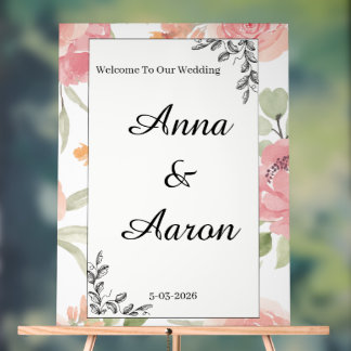 Panneau de Bienvenue de Mariage de Jardin de Print
