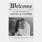 Panneau de bienvenue de mariage de journal (Recto)