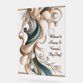 Panneau de bienvenue de mariage en acrylique Pearl (Angle)