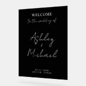 Panneau de bienvenue de mariage en acrylique simpl (Angle)