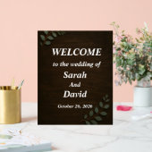 Panneau de bienvenue de mariage en bois rustique a (Mariage)