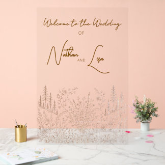Panneau de Bienvenue de Mariage Fantaisie