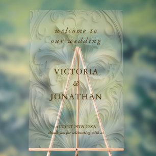 Panneau de bienvenue de mariage floral victorien