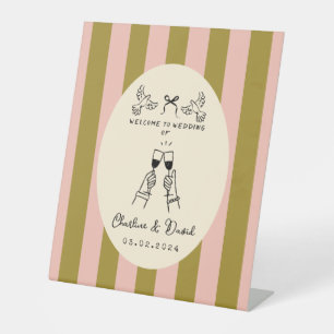 Panneau de bienvenue de mariage gribouillé à la ma