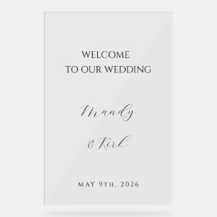 Panneau de bienvenue de mariage minimaliste   Mode