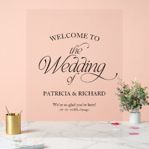 Panneau de bienvenue de mariage minimaliste modern