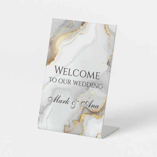 Panneau de bienvenue de mariage moderne (Recto)