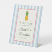Panneau de bienvenue de mariage tropical côtier à (Recto)