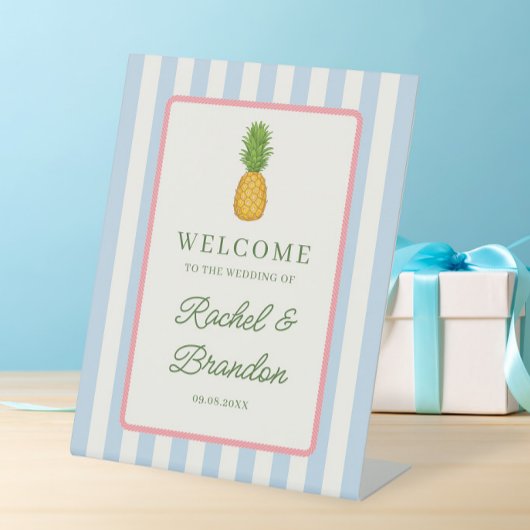 Panneau de bienvenue de mariage tropical côtier à