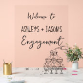 Panneau de bienvenue dessiné à la main pour les fi (Mariage)