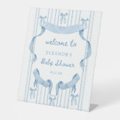 Panneau de bienvenue du Baby shower Bow Bow (Recto)