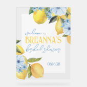 Panneau de bienvenue en acrylique aquarelle Lemon  (Recto)