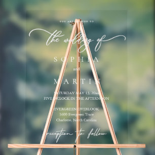 Panneau de bienvenue en acrylique pour mariage sim