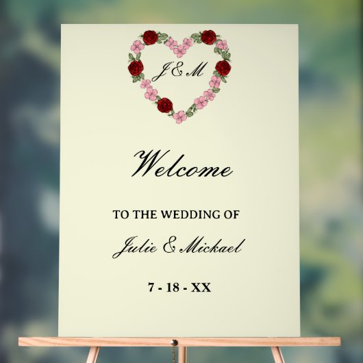 Panneau de bienvenue mariage champêtre (Neutre)