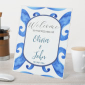 Panneau de bienvenue mariage méditerranéen en tuil (In SItu)