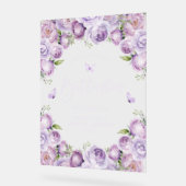 Panneau de Bienvenue Mariage Papillons Violets (Angle)