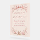Panneau de bienvenue Ourson Rose (Angle)