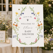 Panneau de Bienvenue pour Baby Shower Champêtre et