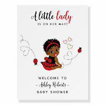 Panneau de bienvenue pour Baby Shower Fille Noire