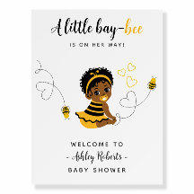Panneau de bienvenue pour Baby Shower Fille Noire