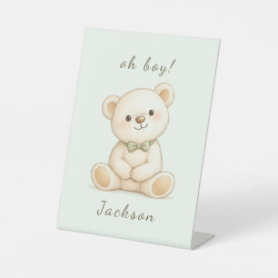 Panneau de bienvenue pour Baby Shower Ourson Oh Bo