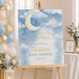 Panneau de bienvenue pour Baby Shower « Over the M